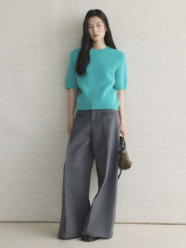 Simple Short-Sleeved Knit Tops_BDHL8149