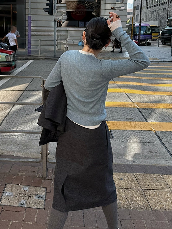 仿兩件式針織上衣_BDHL6817