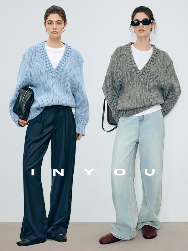 厚款V領針織上衣_BDHL7906