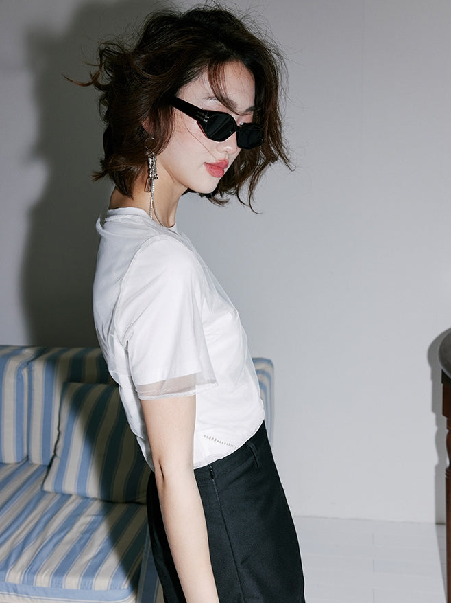 Hollow Mesh Faux-Style T-Shirt_BDHL7539