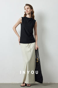 Back Slit Straight Long Skirt_BDHL6148