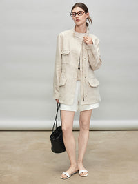 Stand-Up Collar Shirt Jacket_BDHL7278