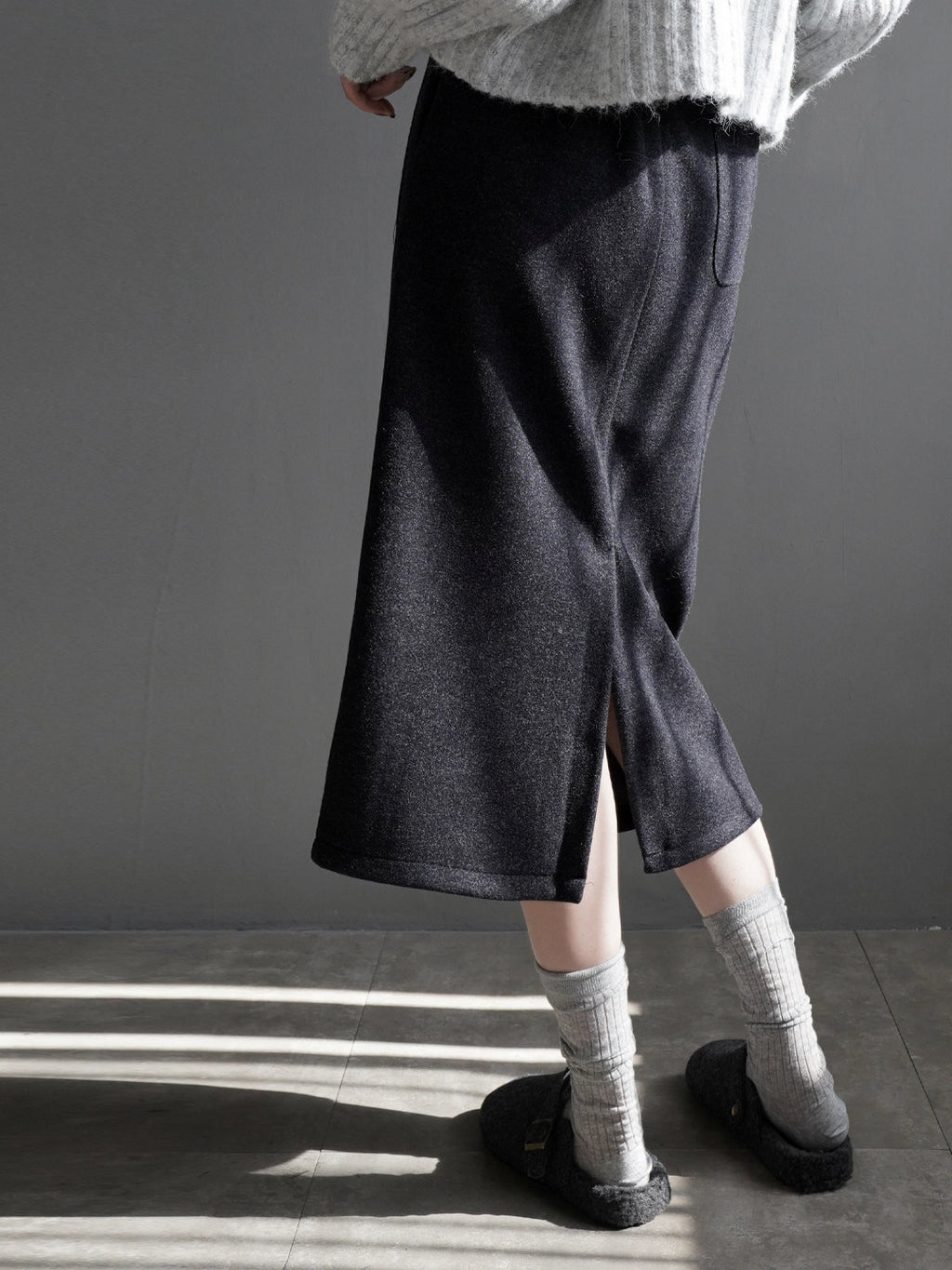 Drawstring Midi Skirt_BDHL8132