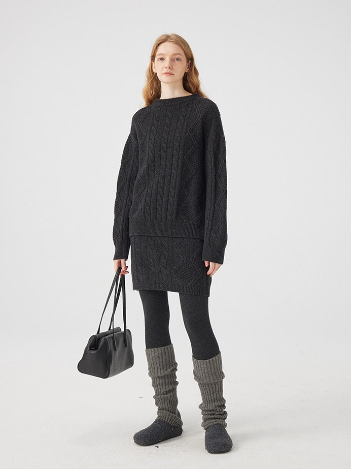 Cable Knit Tops Or Skirt Or Hood_BDHL8120