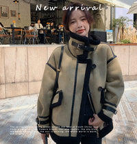 Thickened fleece stand collar jacket_BDHL5362