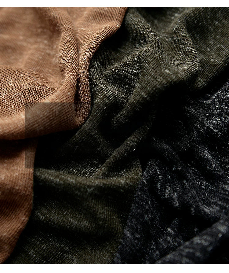 Linen Blend U-Neck Knit Tee_BDHL8347
