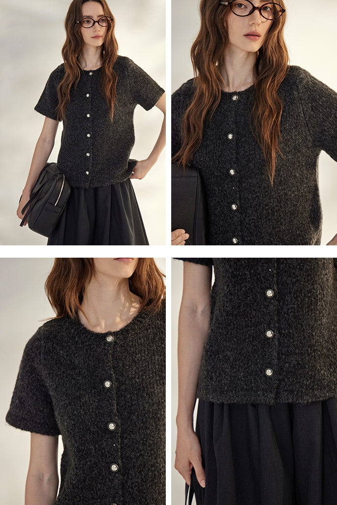 Round-Neck Knit Cardigan_BDHL7736