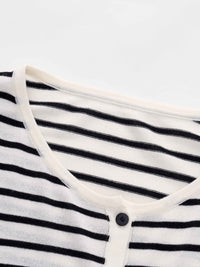 Stripe Round-Neck Cardigan_BDHL6621