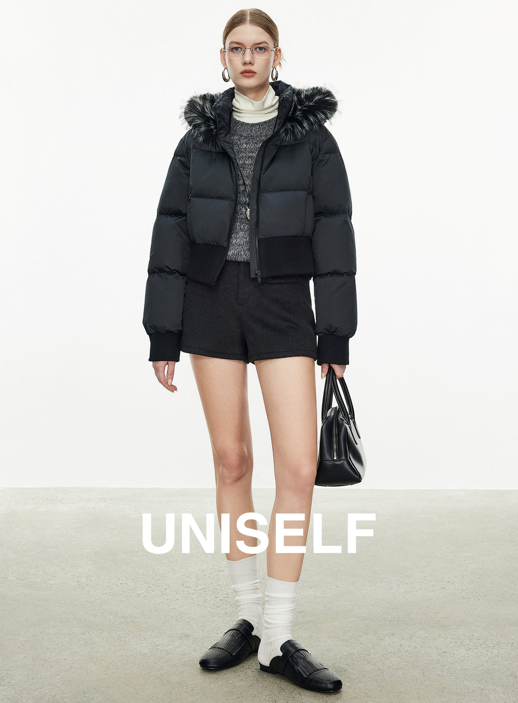 Fur Collar Hooded Down Jacket_BDHL7974