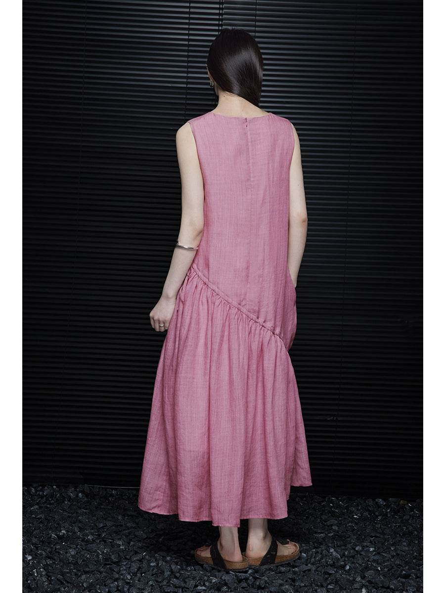 Ramie Relaxed Pink Dress_BDHL5909