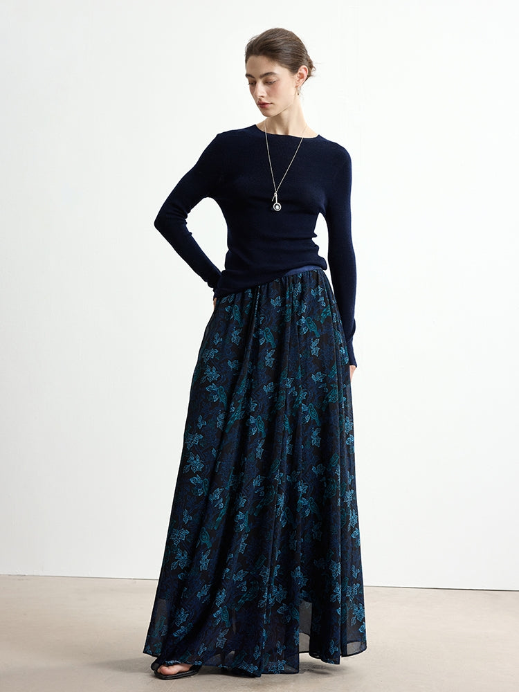 Print Design Loose-Fit Maxi Skirt_BDHL7750