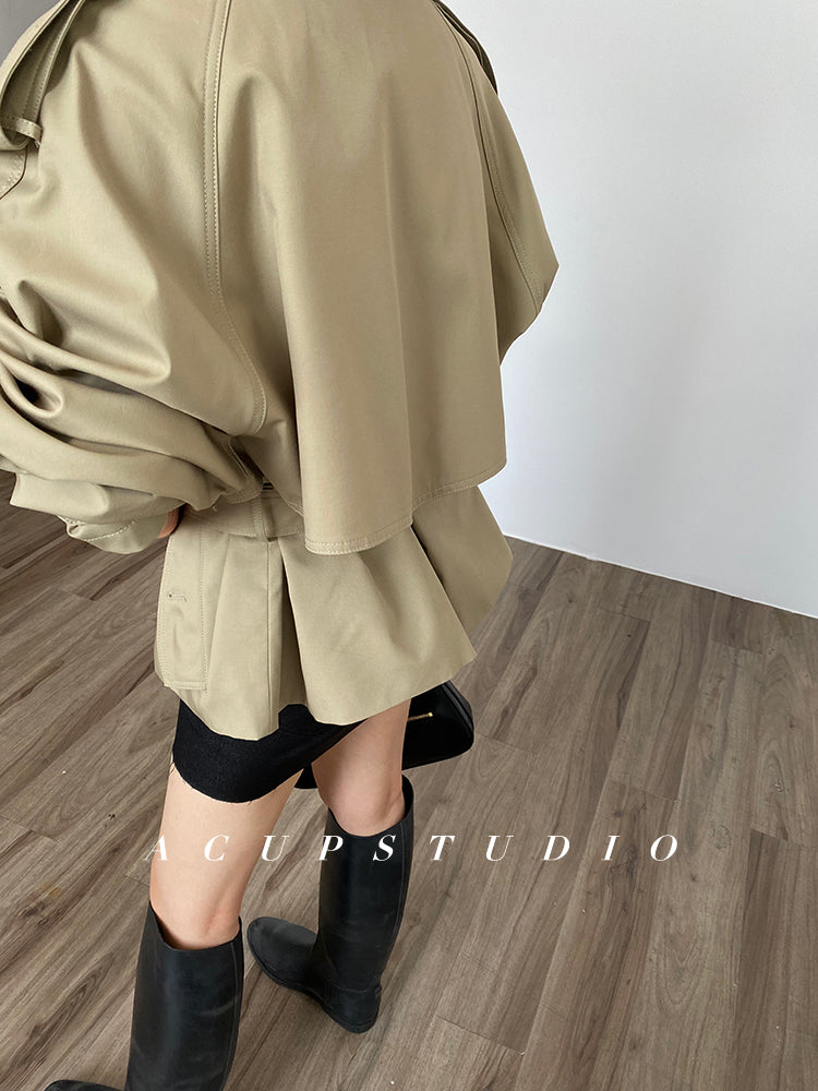 Two-Layer Short Trench Coat_BDHL6471