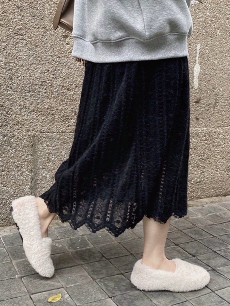 French Lace Long Skirt_BDHL6828