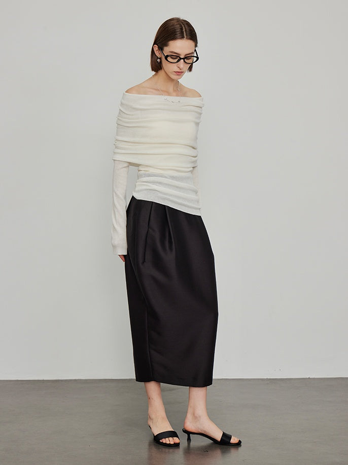 High-Waisted Pleated Bud Skirt_BDHL6491