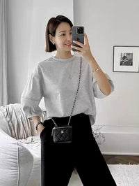 Switched Bulging Sleeve T-Shirt_BDHL7213
