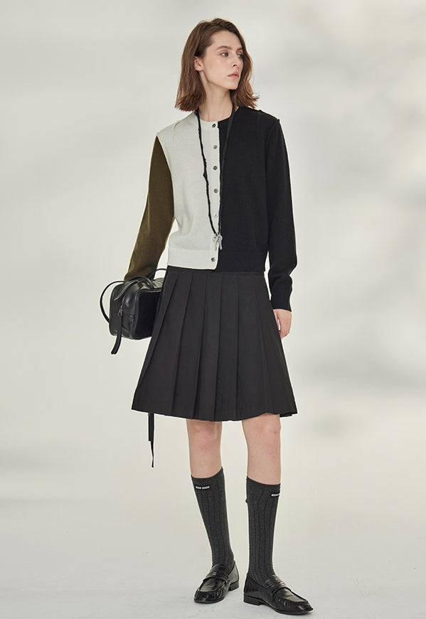 Contrast-Color Knit Cardigan_BDHL7745