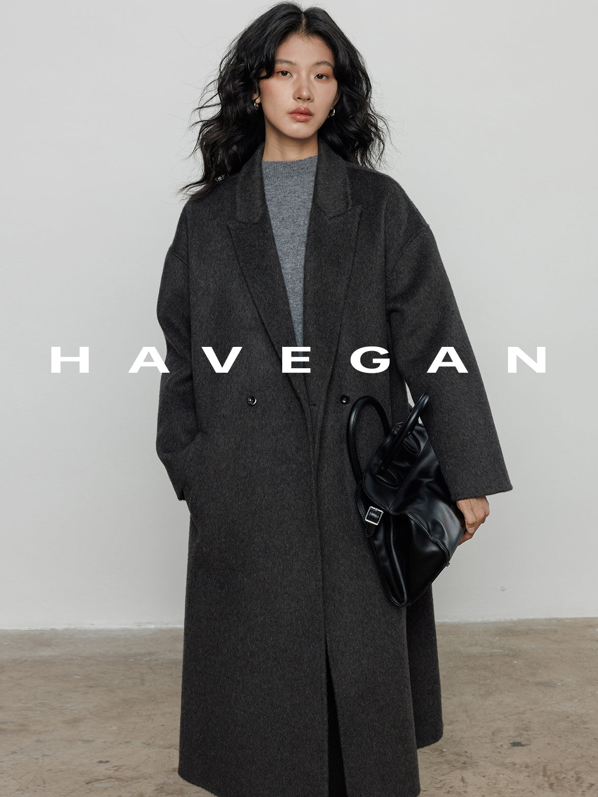 翻領腰帶長版大衣_BDHL7890