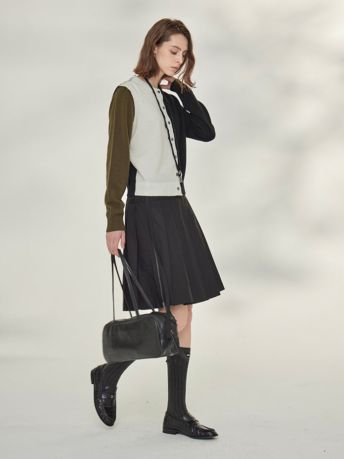 Contrast-Color Knit Cardigan_BDHL7745