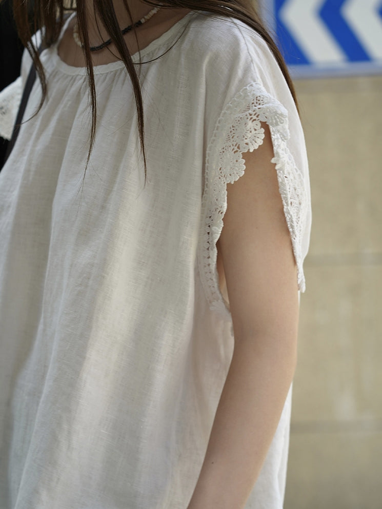 Lace Loose-Fitting Silhouette Tops_BDHL7530