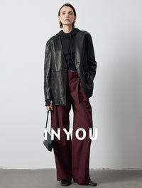 Straight Wide Pleated Pants_BDHL6389