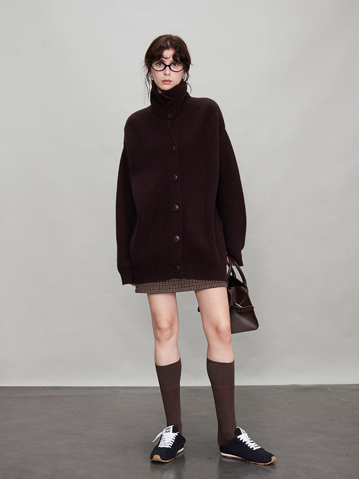 厚針織長版翻領開襟衫_BDHL7942