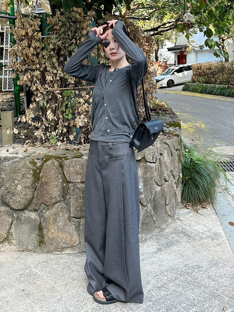 Pleated Drape Mop Pants_BDHL7129