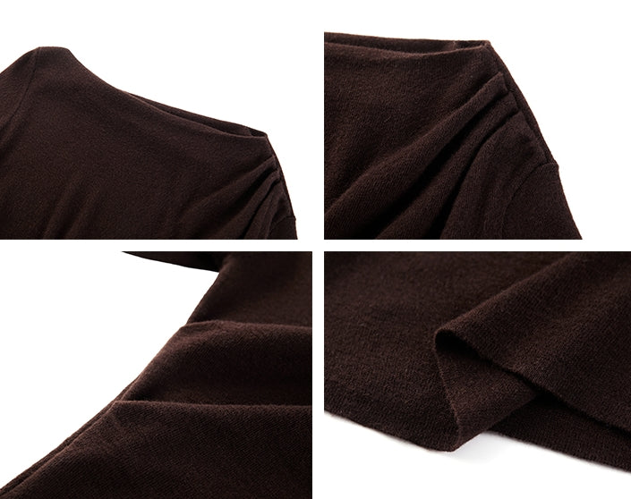 Asymmetrical One-Shoulder Knit Tops_BDHL7997