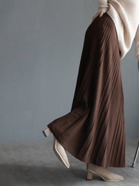 Large Drape Long Knitted Skirt_BDHL6719