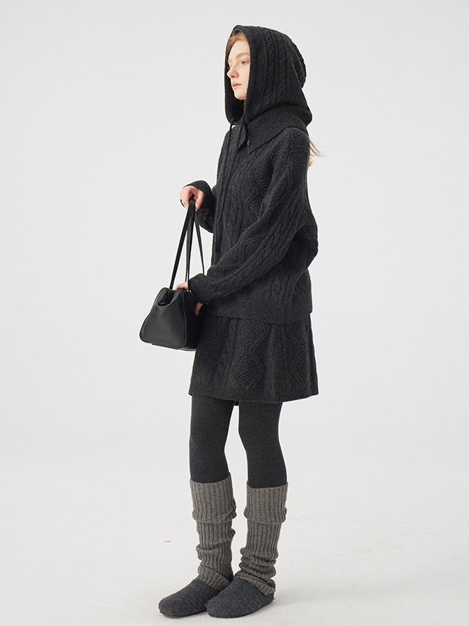 Cable Knit Tops Or Skirt Or Hood_BDHL8120