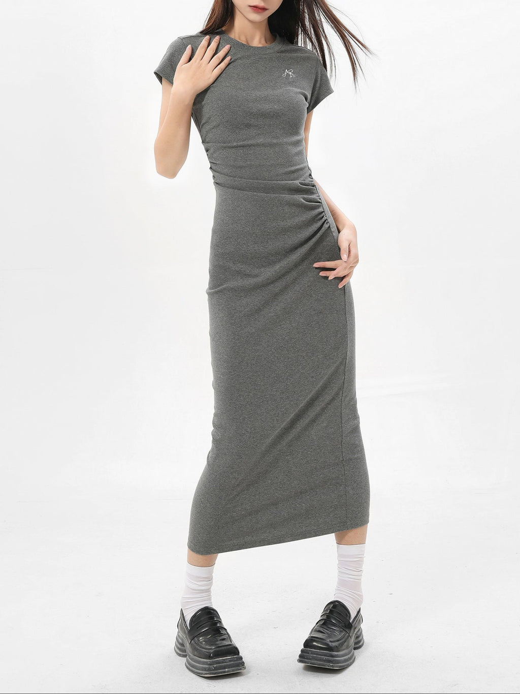 Slim Long T-Shirt Dress_BDHL7552