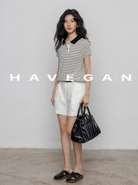 Polo Collar Border Tops_BDHL7232