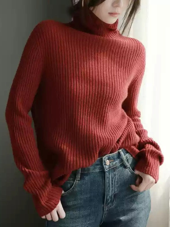 Relaxed High Neck Rib Knit_BDHL6720