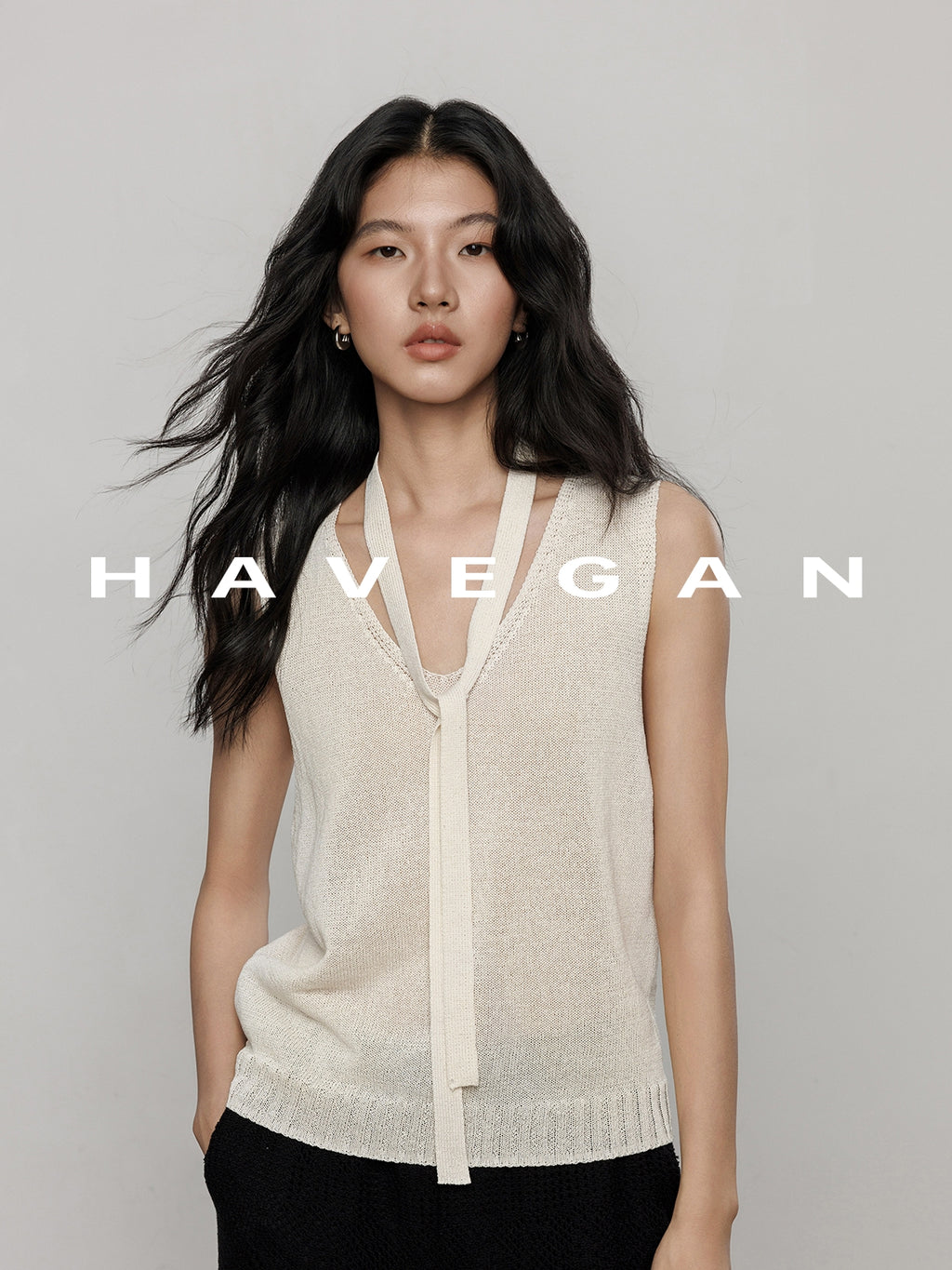 V-Neck Tie-Strap Knitted Vest_BDHL7477