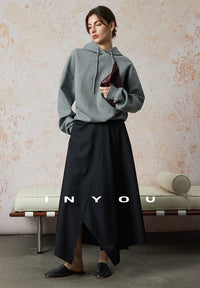 Relaxed Irregular Long Skirt_BDHL6666