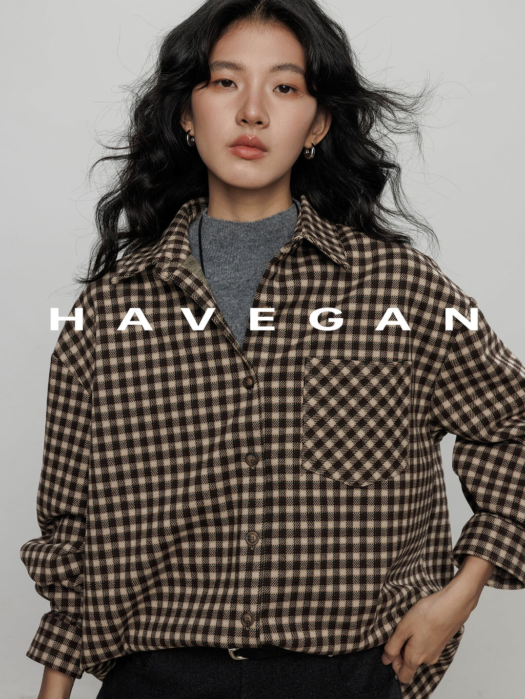 格紋磨毛棉襯衫_BDHL7960