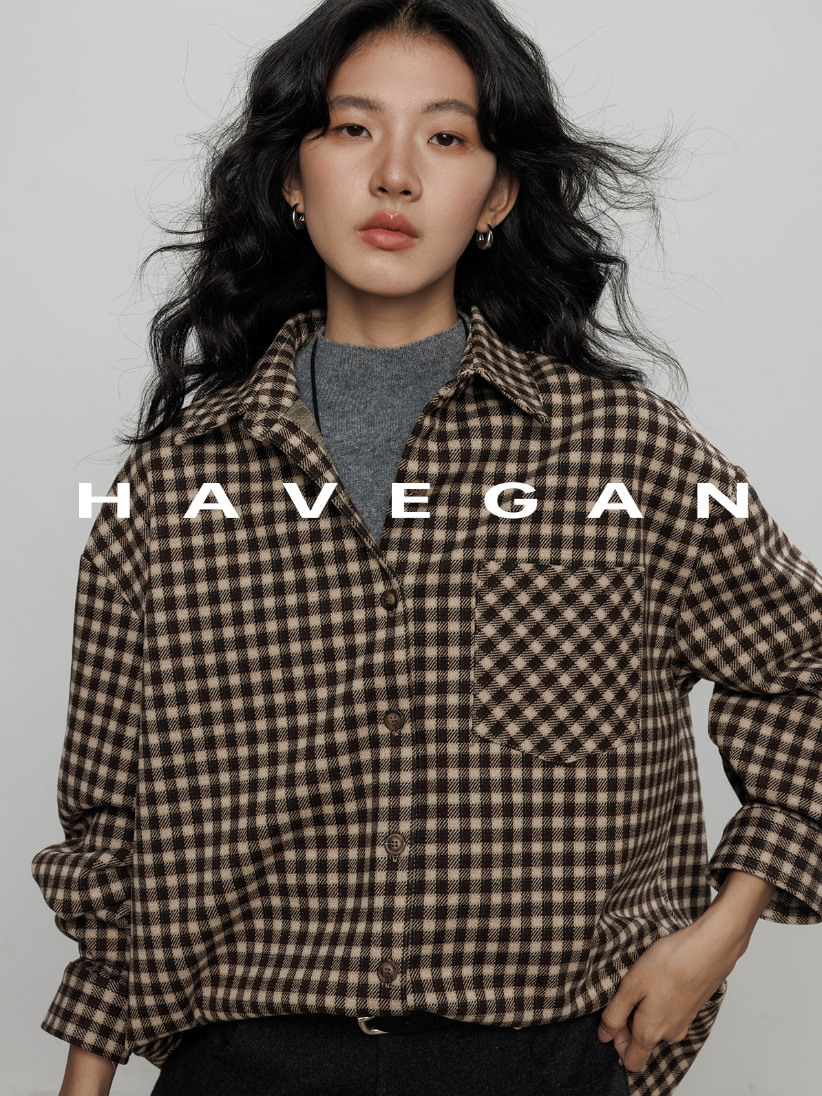 格紋磨毛棉襯衫_BDHL7960