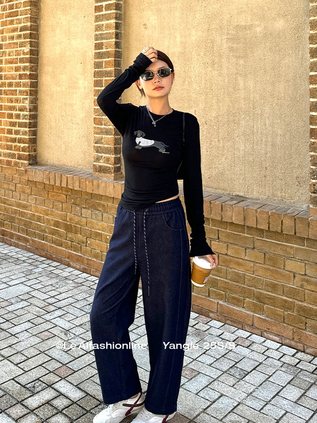 Drawstring Pants Or Cropped Pants_BDHL7733