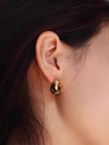 Tiger Eye Hoop Pierced Earrings_BDHL7470