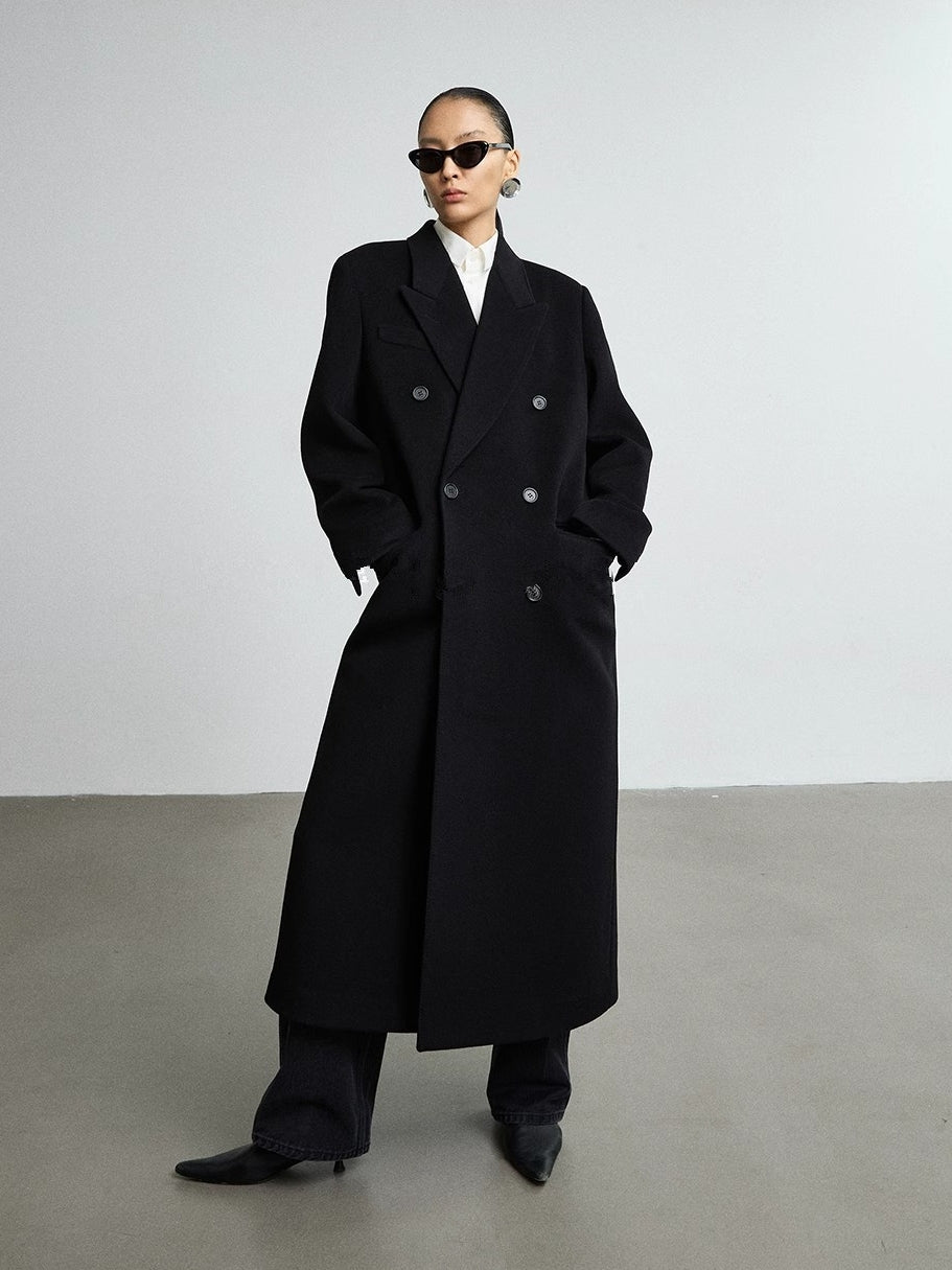 Black Relaxed Fit Coat_BDHL8167