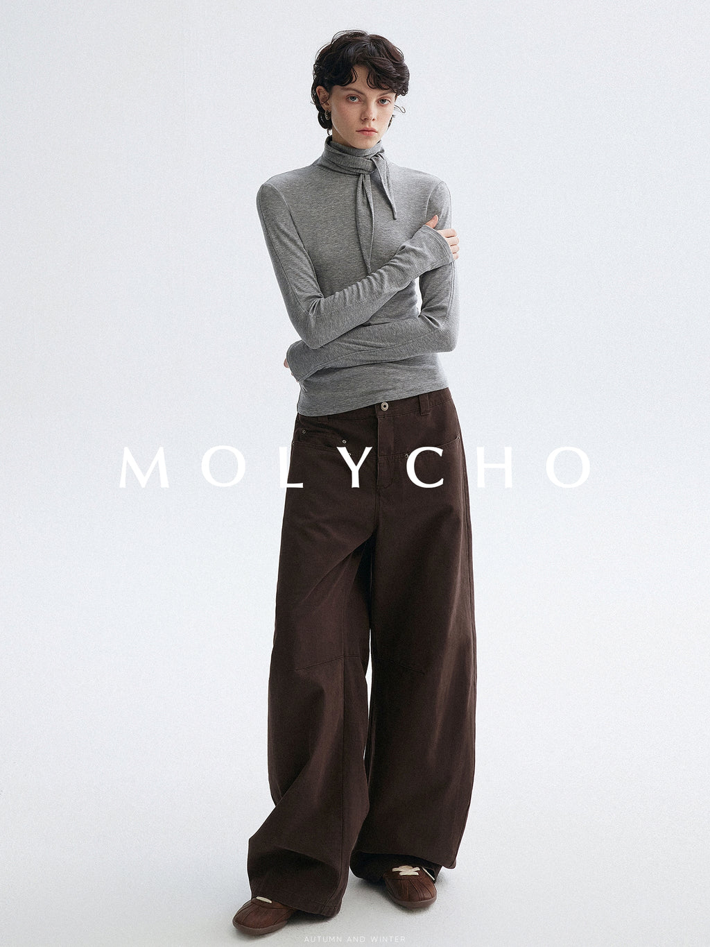 高領繫帶上衣_BDHL7951