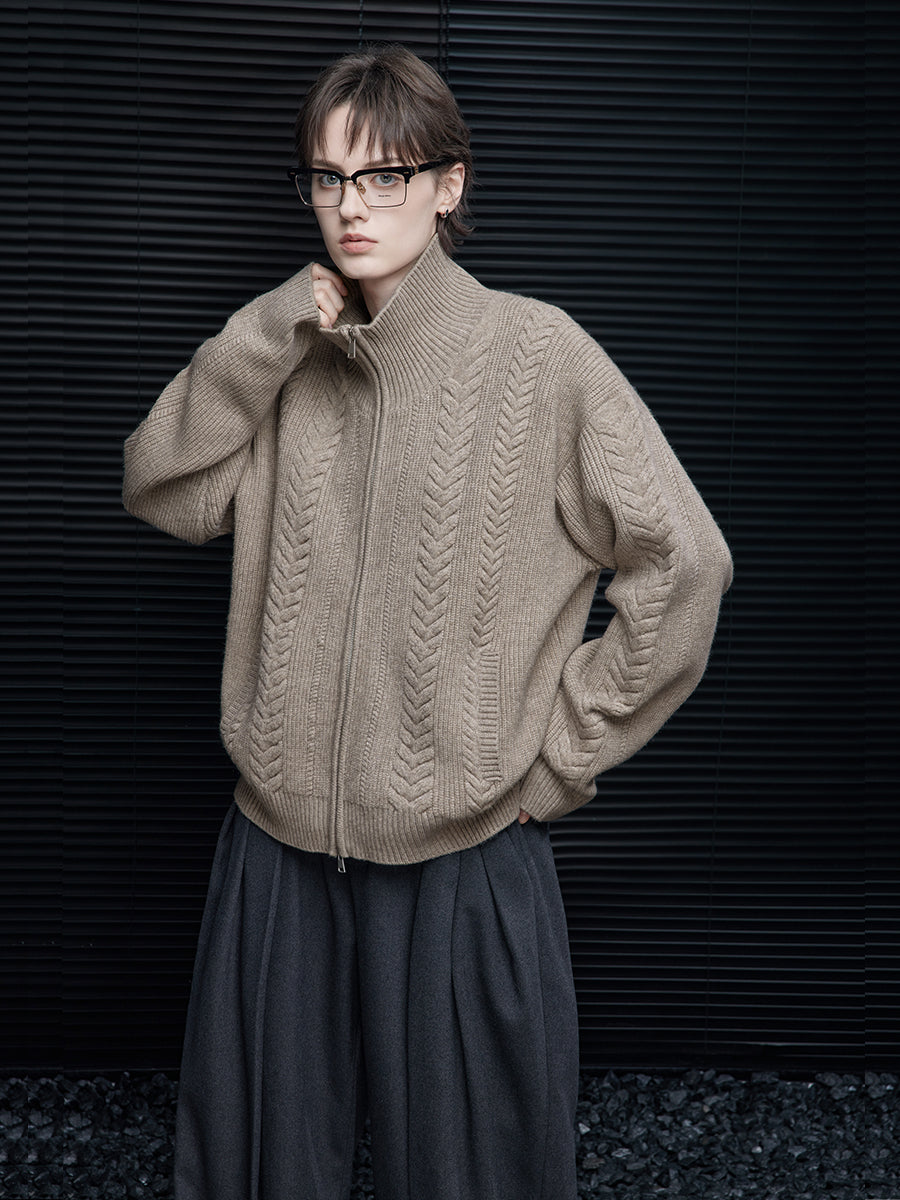 Double-Zip Knit Cardigan_BDHL7878