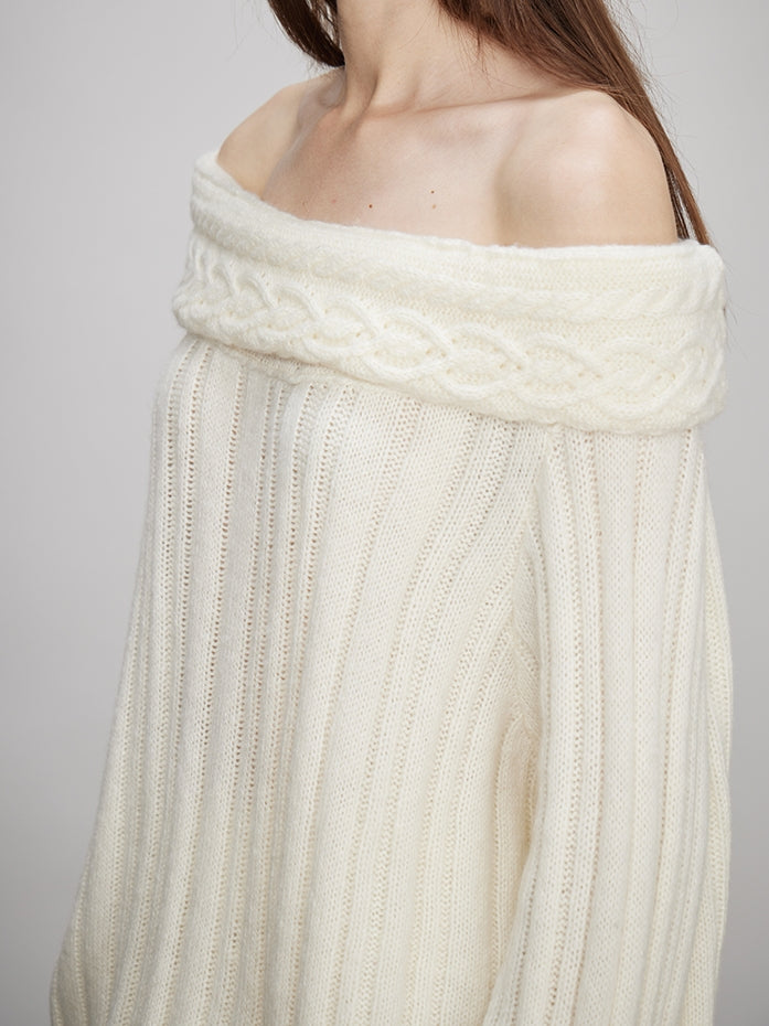 Off-Shoulder Knit Tops Or Knit Waist Skirt_BDHL7992