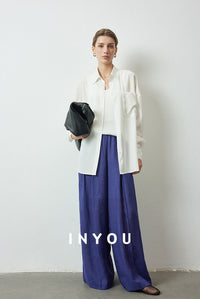 High Waist Draped Mop Pants_BDHL6150