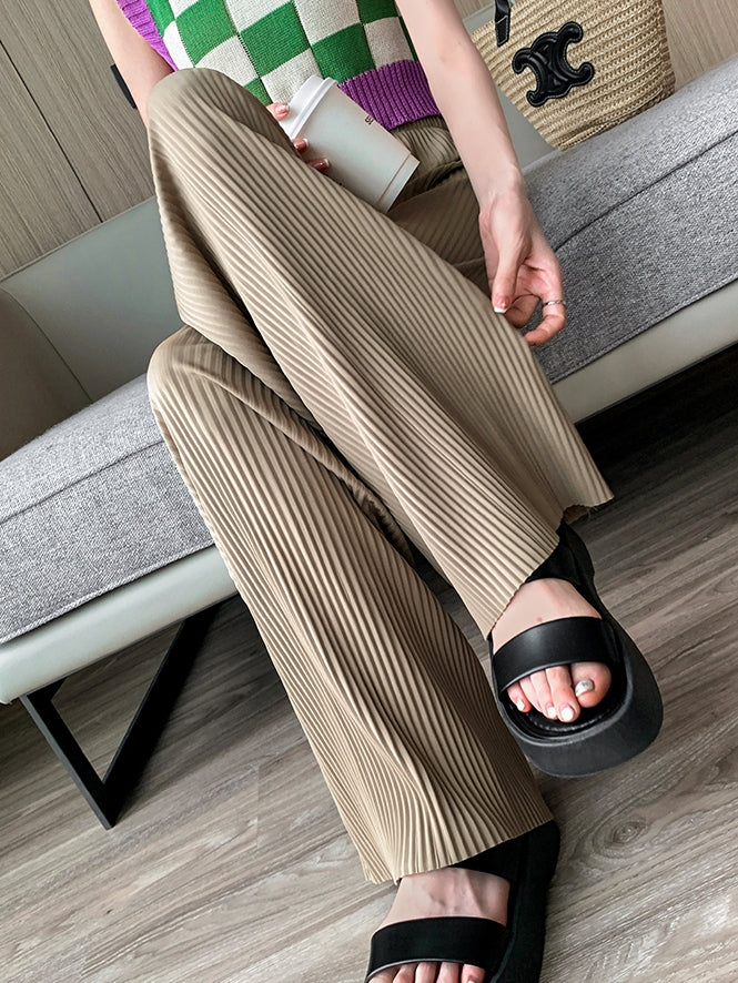 褶皺垂墜直筒褲_BDHL7217
