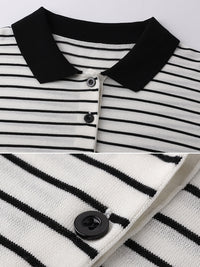 Polo Collar Border Tops_BDHL7232