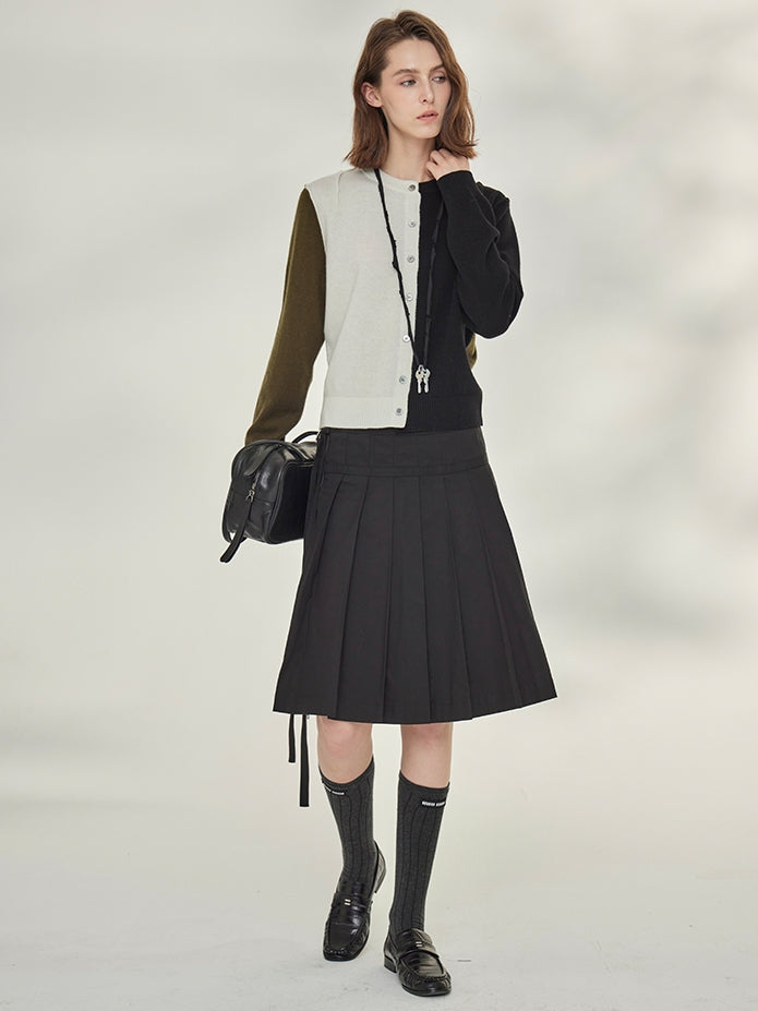 Contrast-Color Knit Cardigan_BDHL7745