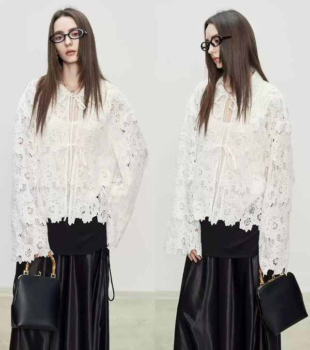 3D Hollow Lace Knit Tops_BDHL7098