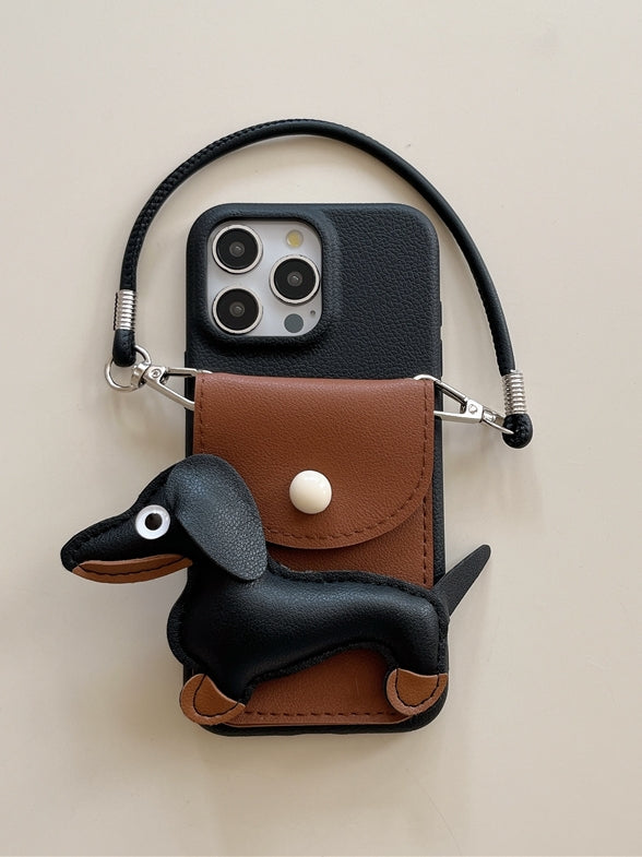 臘腸犬 iPhone 手機殼綁帶_BDHL7857