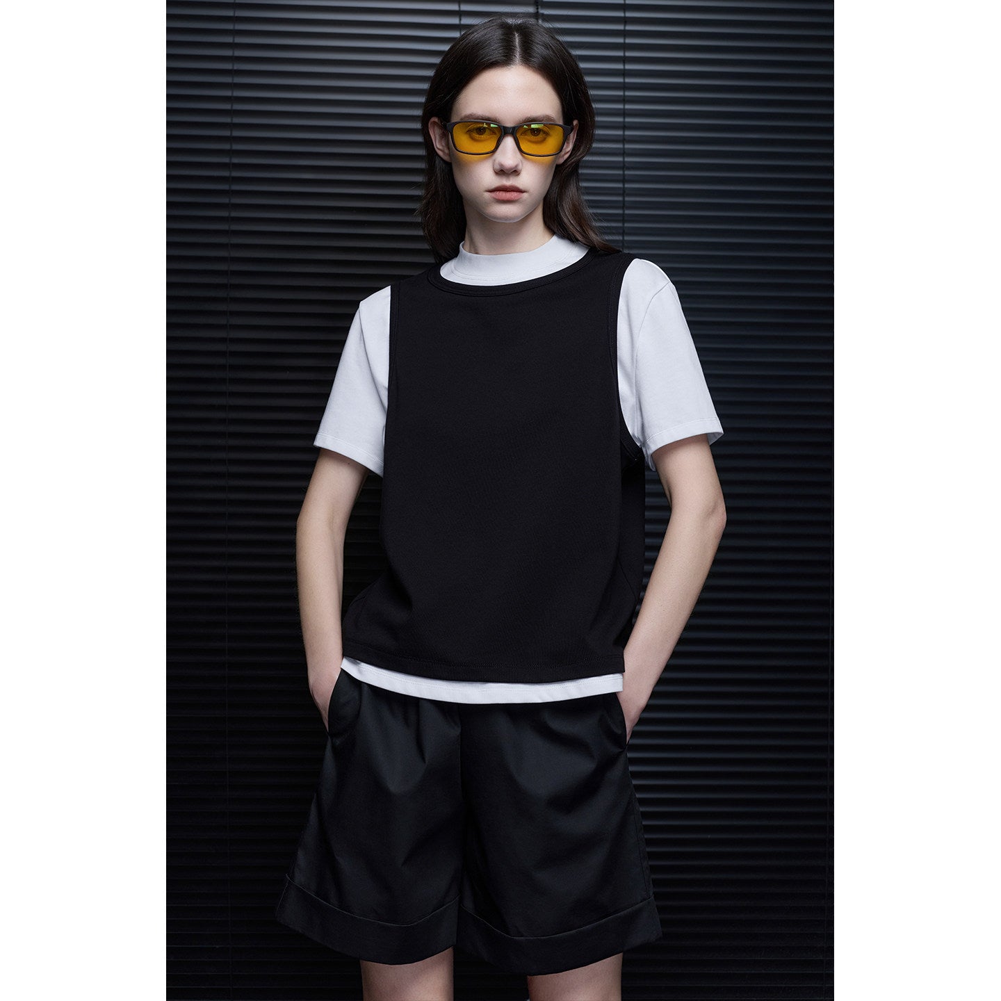 Faux Two-Piece Color-Block T-Shirt_BDHL8279