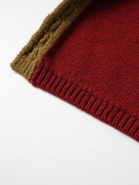Contrast Color Hooded Scarf_BDHL6963